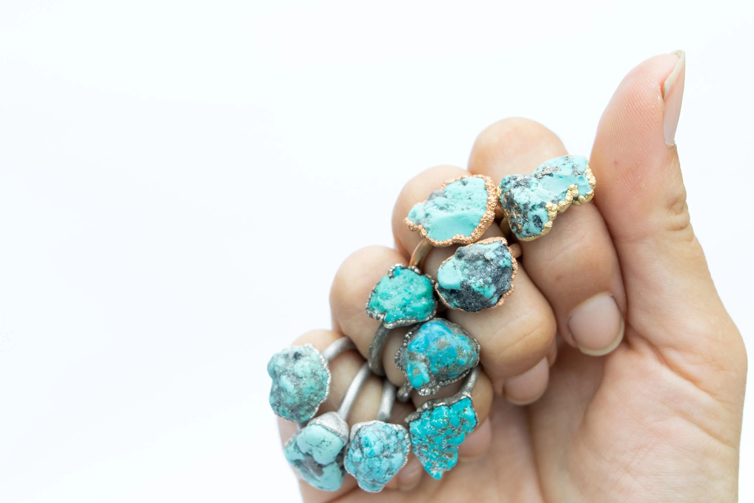 SALE Turquoise nugget ring | Raw turquoise stacking ring