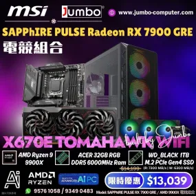 SAPPhIRE PULSE RX 7900 GRE / AMD 9900X 電競組合