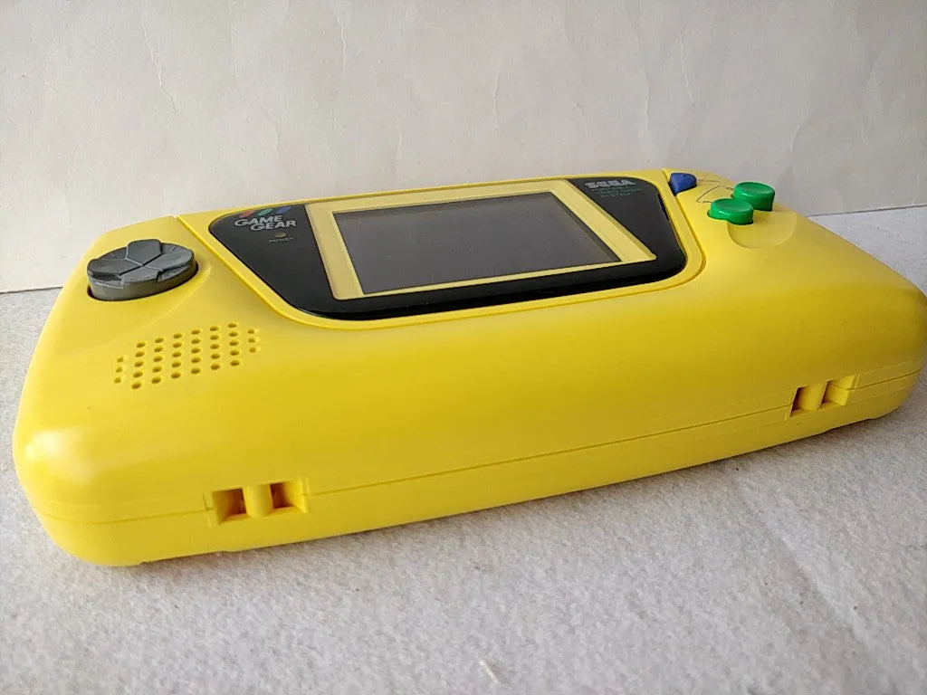 SEGA GAME GEAR HGG-3223 Yellow color Handheld Console/Has dead pixel line-d0223-