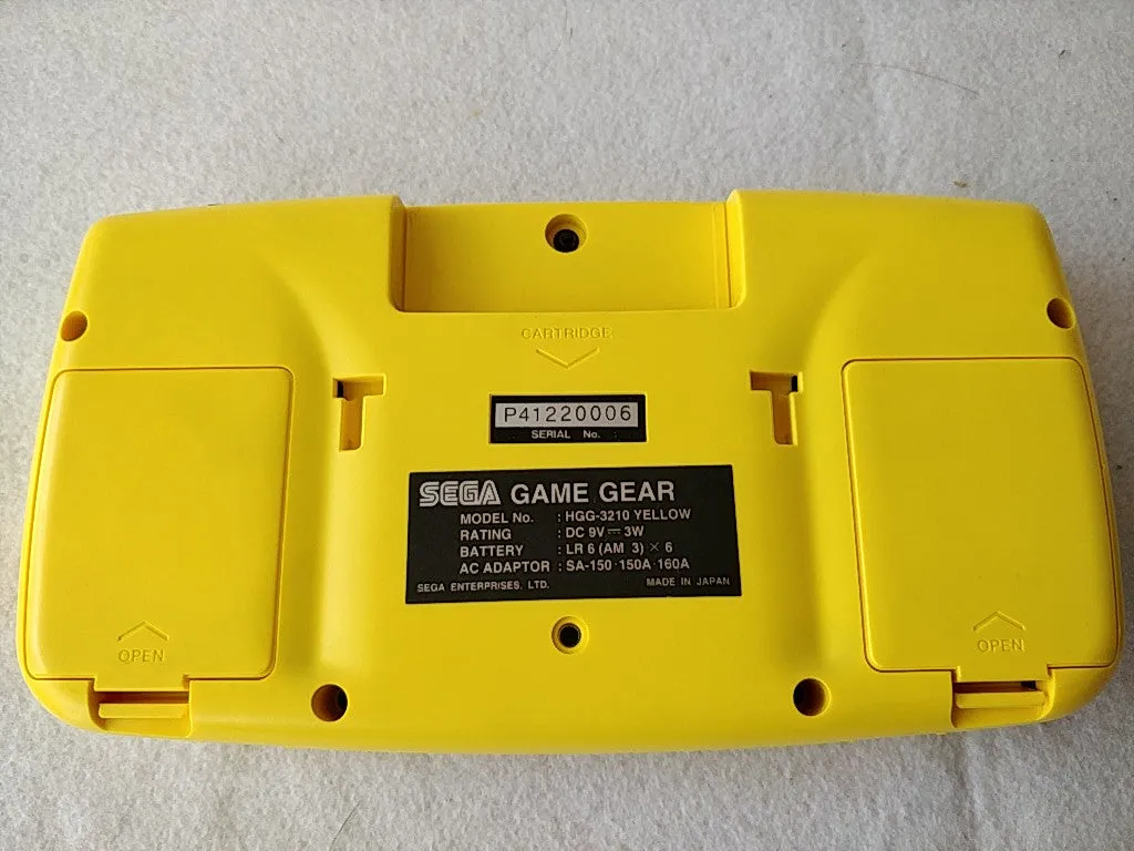 SEGA GAME GEAR HGG-3223 Yellow color Handheld Console/Has dead pixel line-d0223-