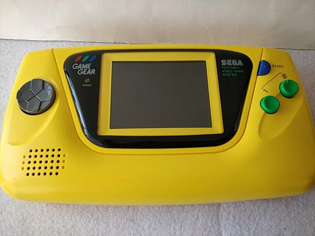 SEGA GAME GEAR HGG-3223 Yellow color Handheld Console/Has dead pixel line-d0223-