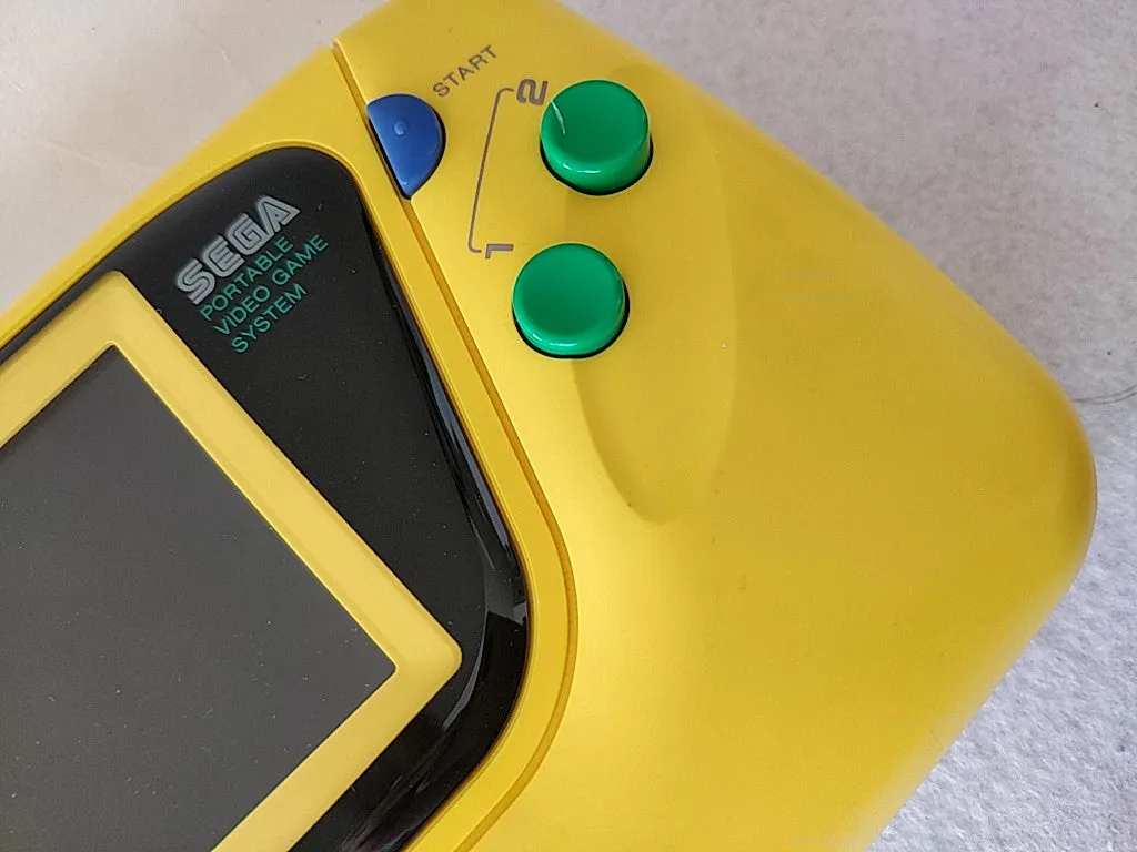 SEGA GAME GEAR HGG-3223 Yellow color Handheld Console/Has dead pixel line-d0223-