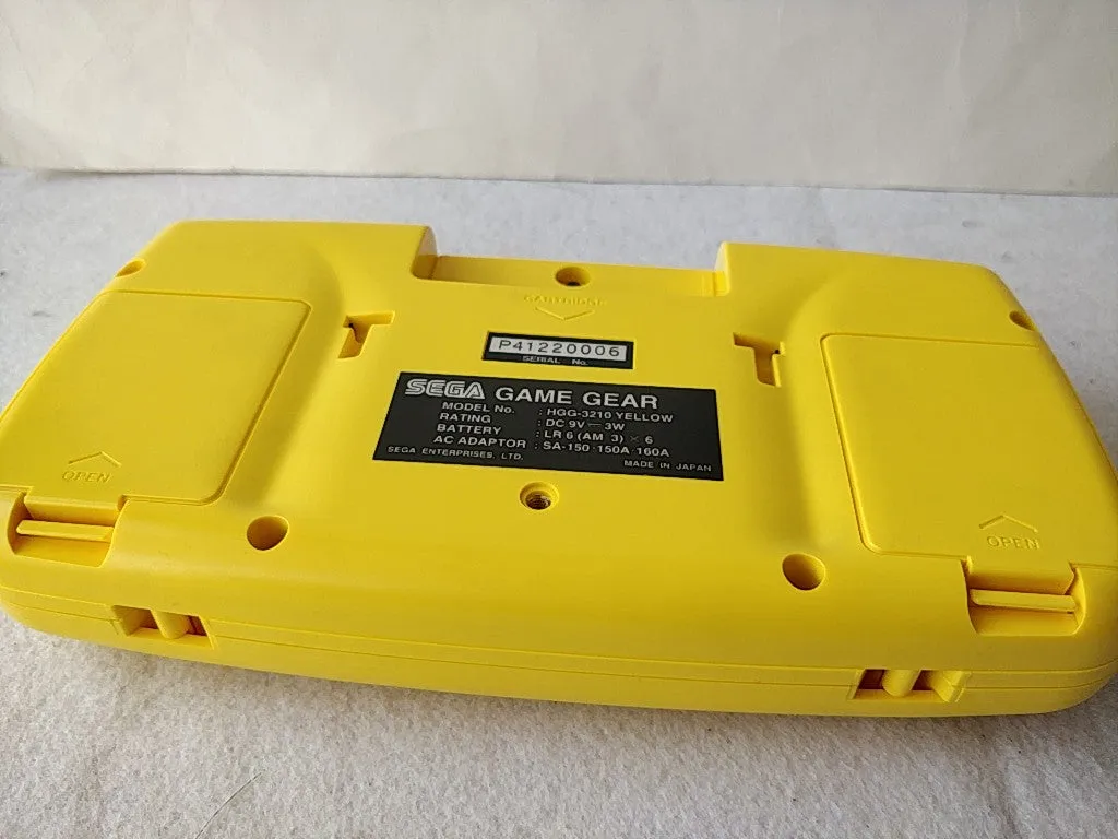 SEGA GAME GEAR HGG-3223 Yellow color Handheld Console/Has dead pixel line-d0223-
