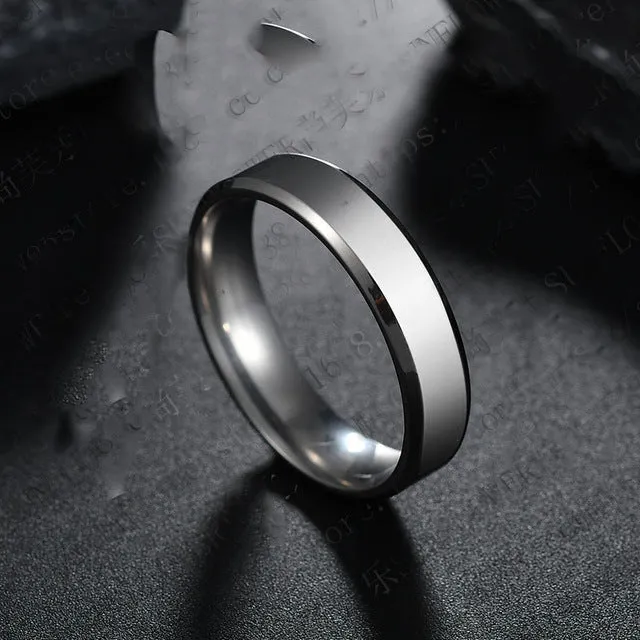 Smooth One-Piece Titanium Steel Unisex Ring