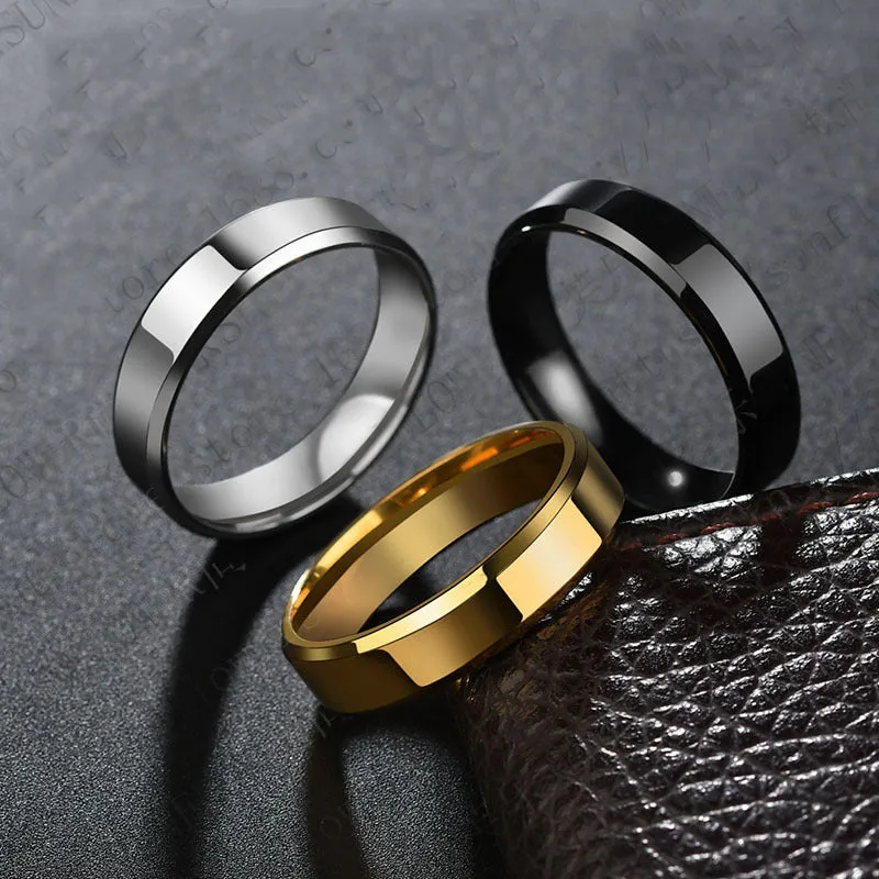 Smooth One-Piece Titanium Steel Unisex Ring