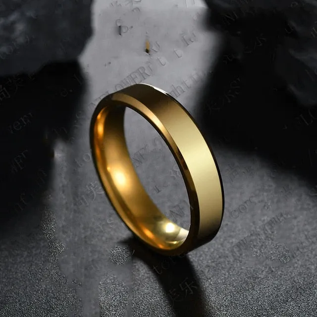 Smooth One-Piece Titanium Steel Unisex Ring
