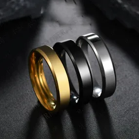 Smooth One-Piece Titanium Steel Unisex Ring