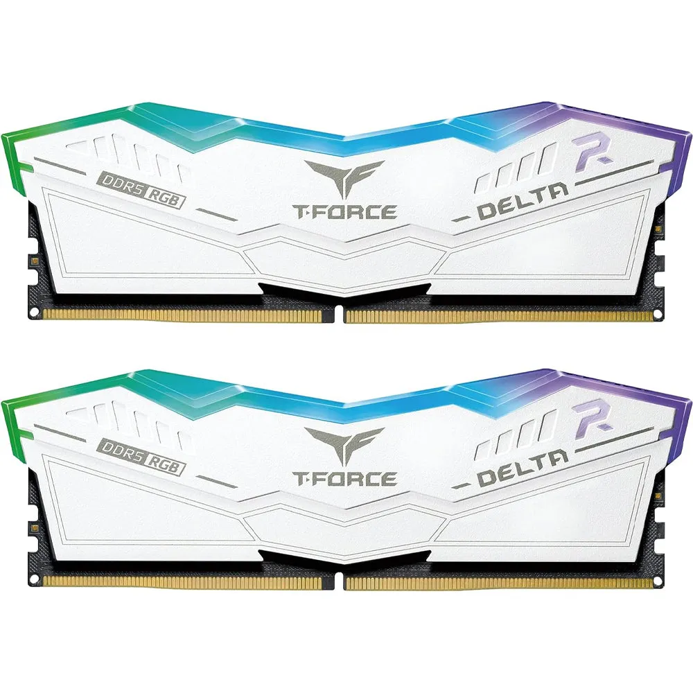 TEAMGROUP T-Force Delta RGB DDR5 Ram 32GB (2x16GB) 6000MHz (White)