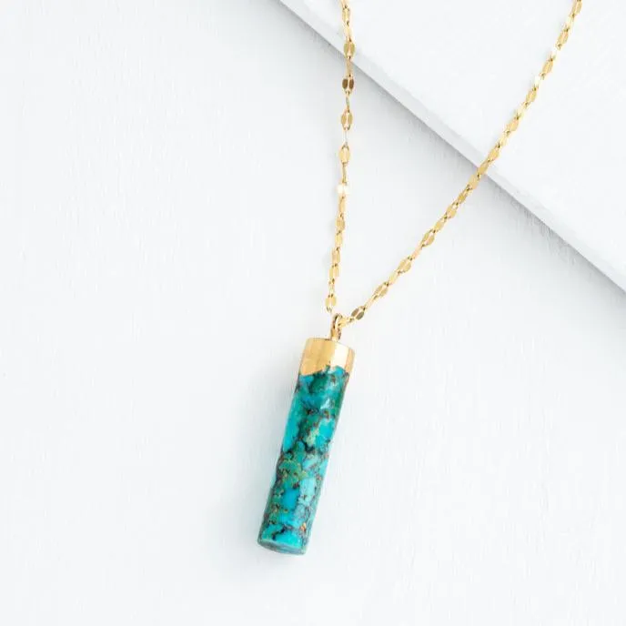 Turquoise and Gold Hope Necklace, Give Freedom to Women & Girls!