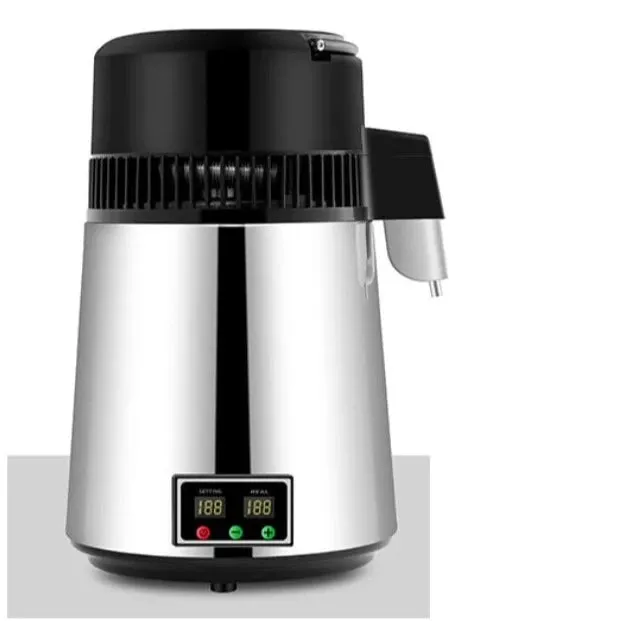 Water Distiller with Glass Container 750W 1.1Gal/4L Capacity Distill Water up to 0.26Gal/1L per Hour and About 6 Gal/23L per Day