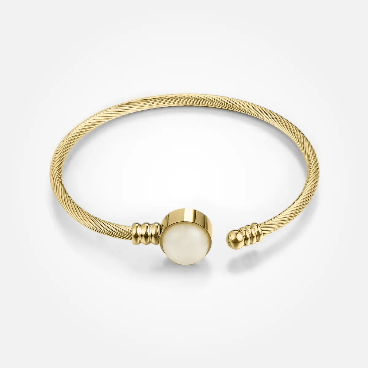 White Agate Stone Solasta Cuff