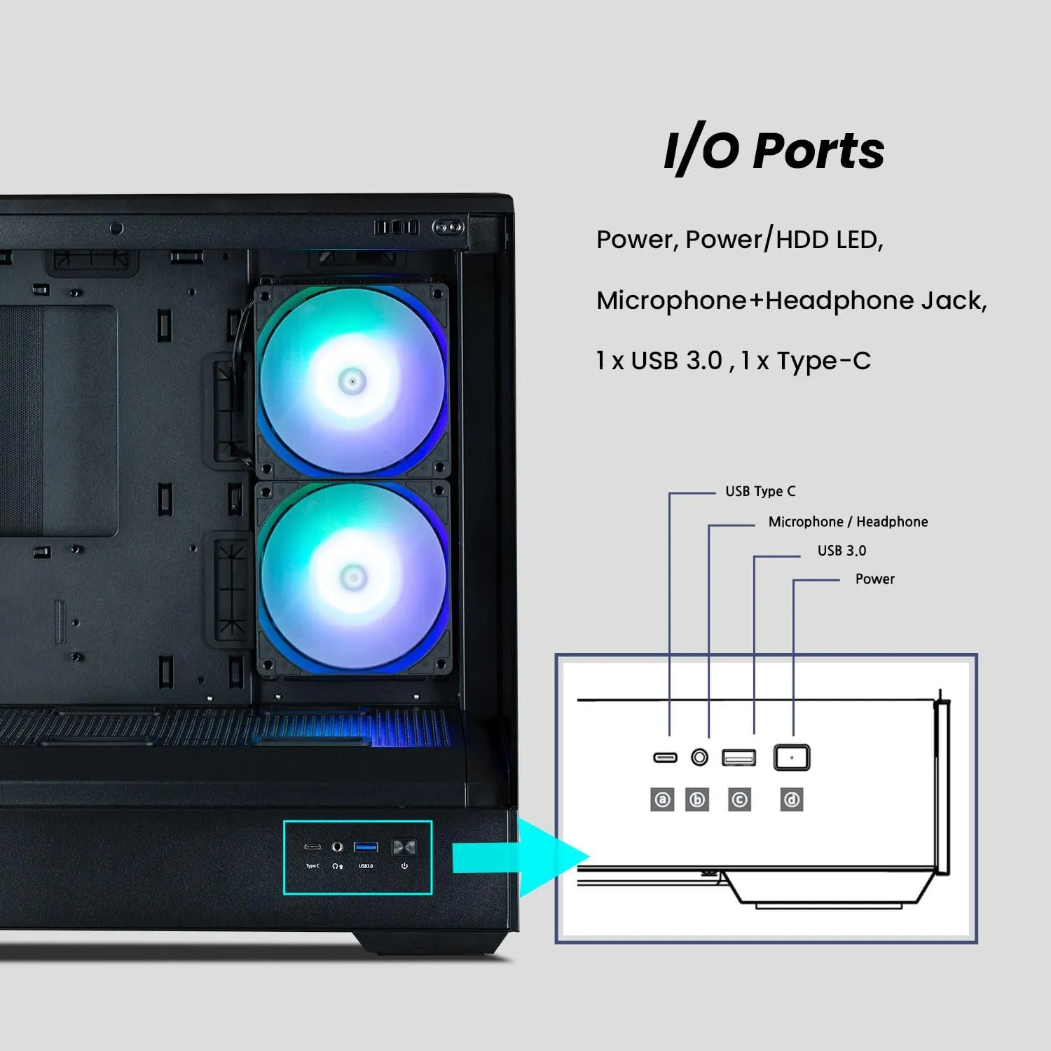 Zalman P30 mATX Mini-Tower PC Case Panoramic Glass 3 x ARGB Fans - Black
