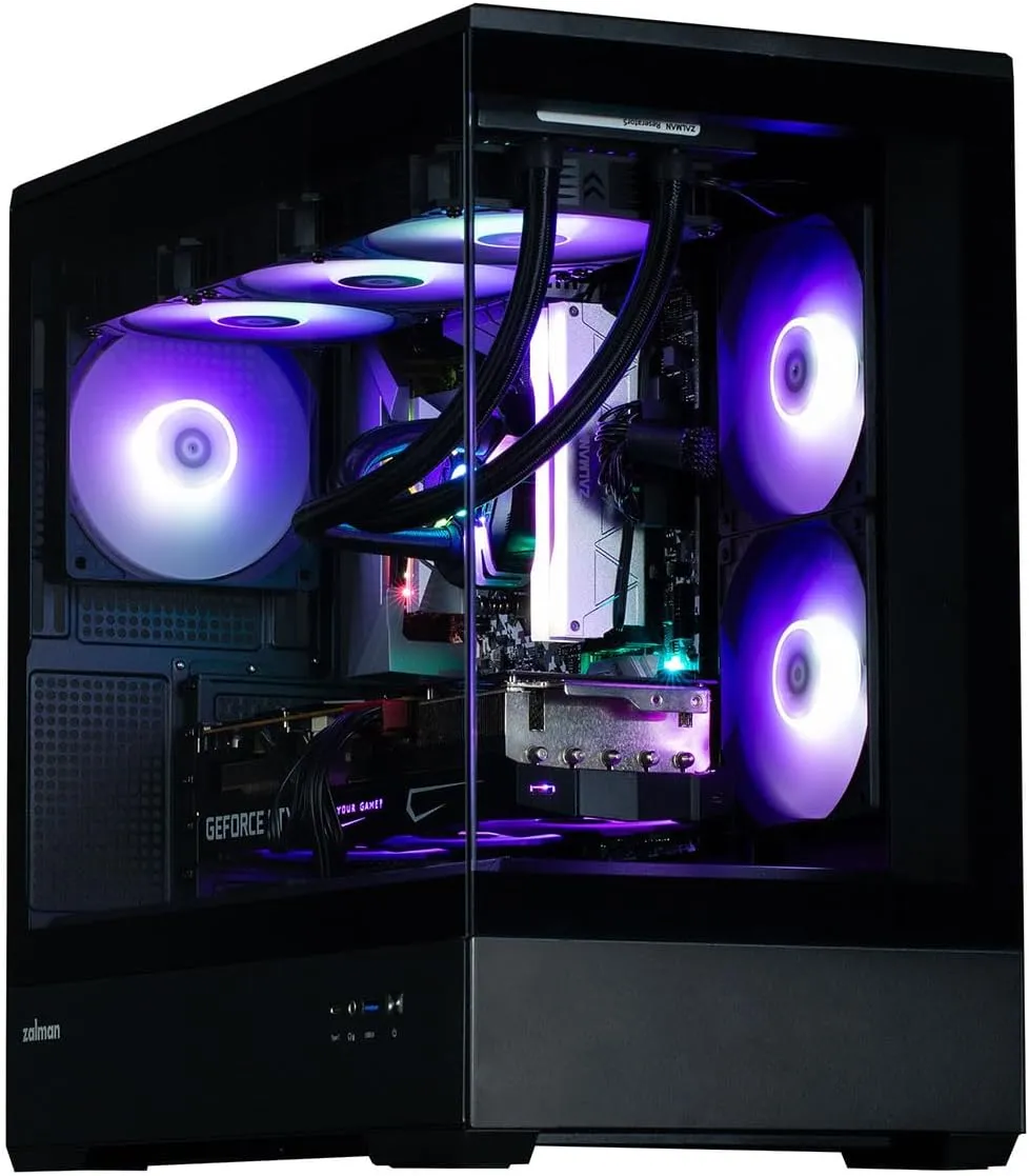 Zalman P30 mATX Mini-Tower PC Case Panoramic Glass 3 x ARGB Fans - Black