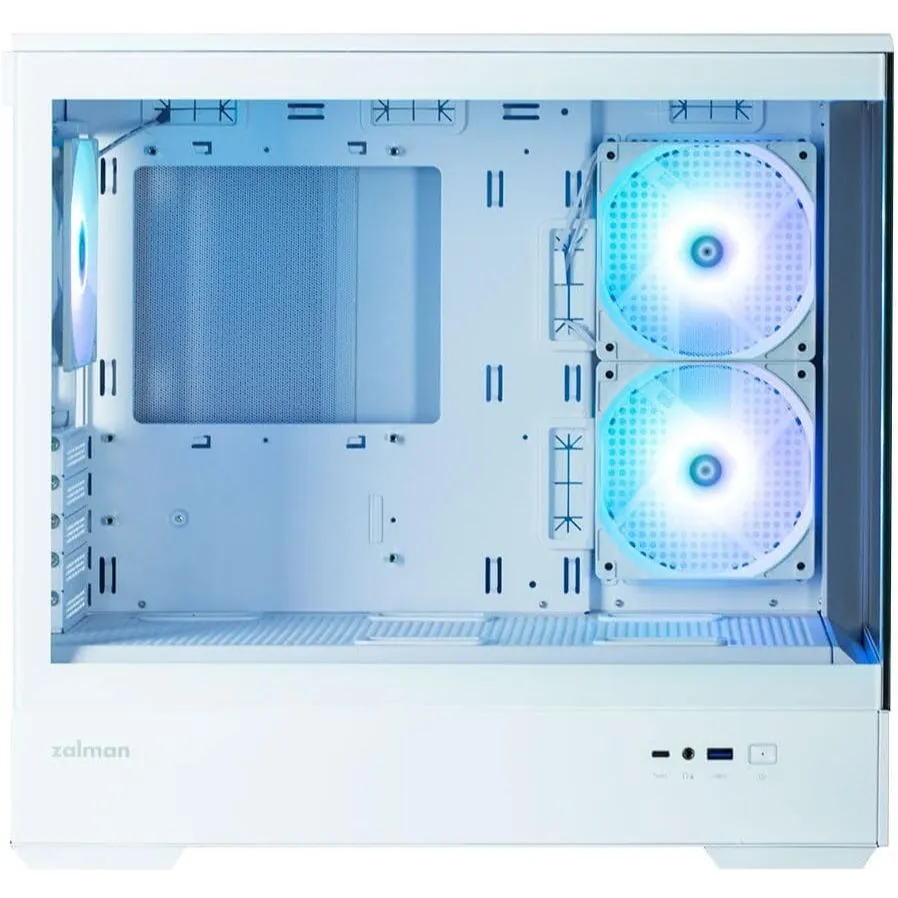 Zalman P30 mATX Mini-Tower PC Case Panoramic Glass 3 x ARGB Fans - White